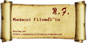 Madacsi Filoméla névjegykártya